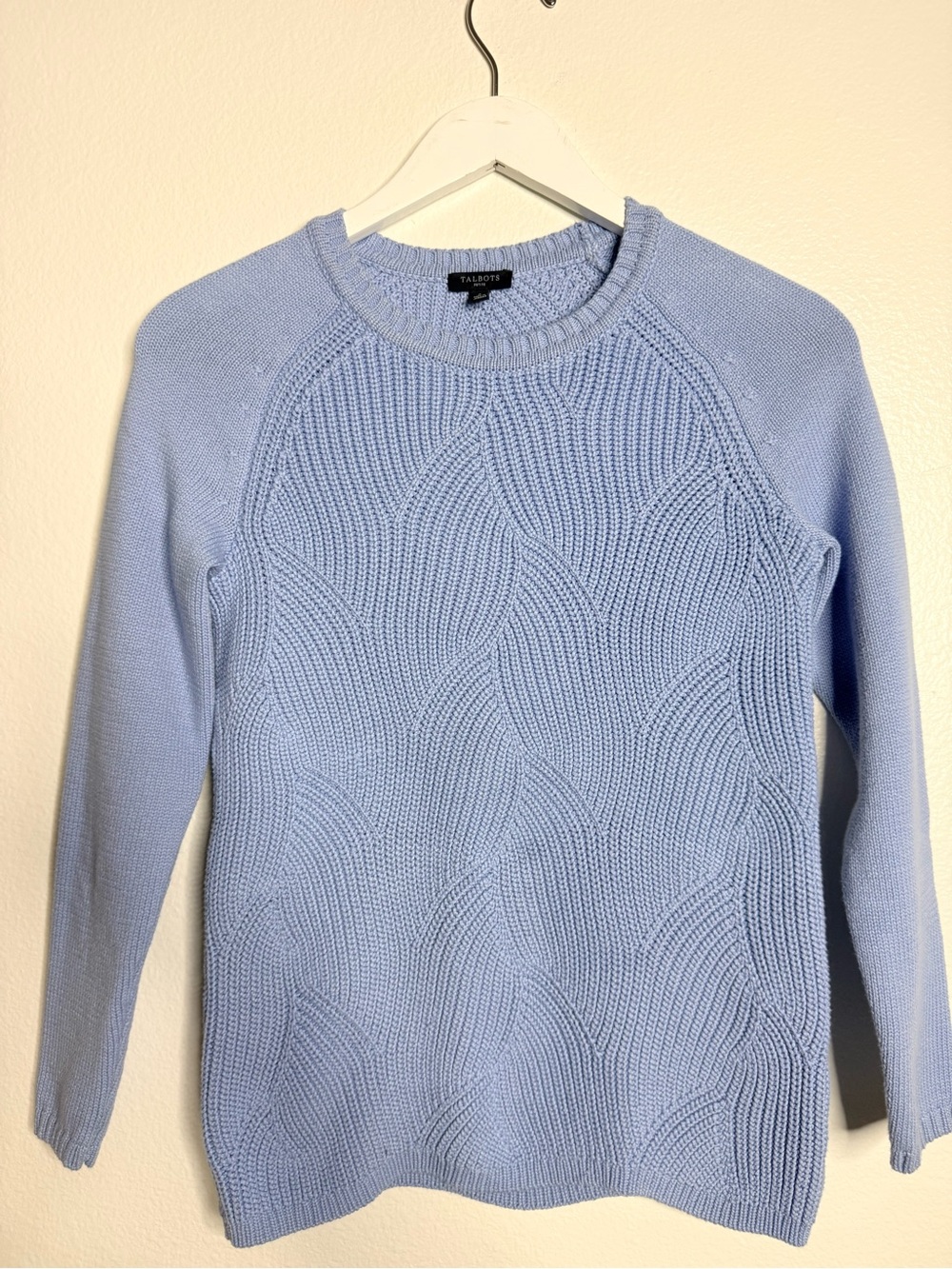 Talbots Pastel Blue Textured Crewneck Sweater S| P